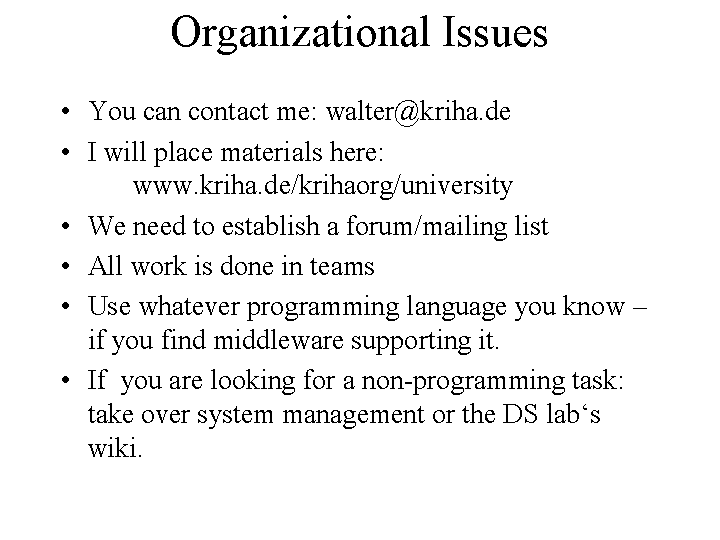 start of talk