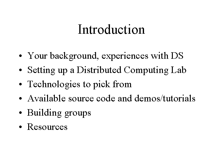 start of talk